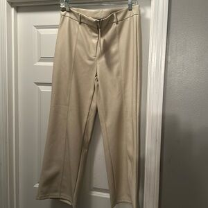 Ladies Large 7 for all mankind vegan faux leather wide leg zip front pants
